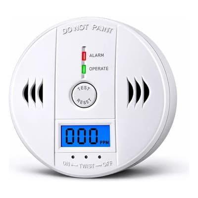 Bluhome Detector Monoxido De Carbono Alarma Co Pantalla Digital Blanco