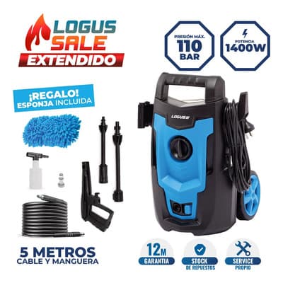 Logus Hidrolavadora Logus 1400w 110 Bar Alta Presión Compacta Con Accesorios Azul/negro 50 Hz