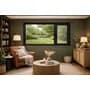 Aluar Ventana Patagónica Modena 150x130 Negra Persona Pvc Blanca Negro