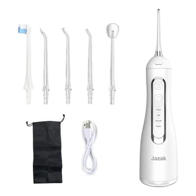 Jazak Irrigador Dental Eléctrico Jazak 4 Modos De Uso Con 4 Boquillas + Cepillo De Dientes Giro 360° Presi