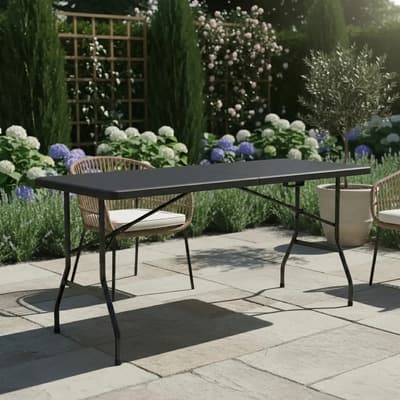 Alpina Mesa Exterior Plegable 152 Cm Polipropileno Hierro Alpina Negro
