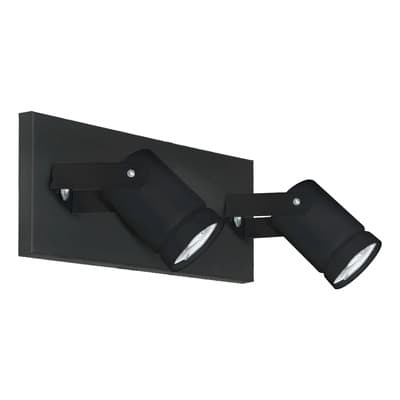 Gioluce Lámpara Aplique Spot 2 Luces Gu10 Cabezal Móvil Pared Techo Negro Gioluce