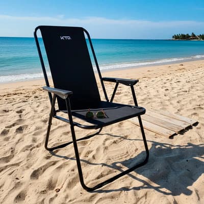 Kto Silla Reposera Plegable Liviana Y Resistente Kto Negro