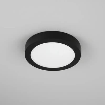Geneve Panel Plafon Led 12w - Aplicar - Redondo - Aluminio Negro Luz Cálida