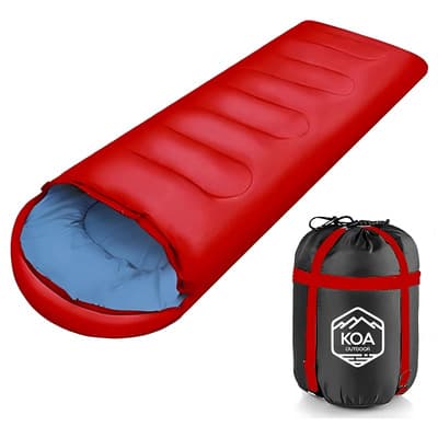 Koa Outdoor Bolsa De Dormir Térmica Con Capucha -15°c A -5°c 2.40kg Koa Rojo