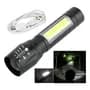 Generic Linterna Led Recargable Mini Usb Con Zoom Y Luz Blanca Blanco