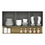 Kit Parana Alacena Cocina 3 Puertas + Estante 120cm Gris Organizador