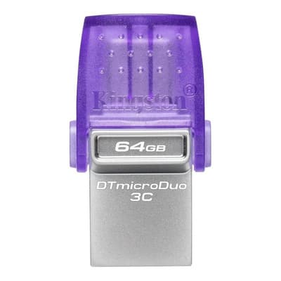 Kingston Memoria Usb-c/usb-a Kingston Dt Microduo 64gb Usb 3.2 200mb Color Negro Lisa Liso