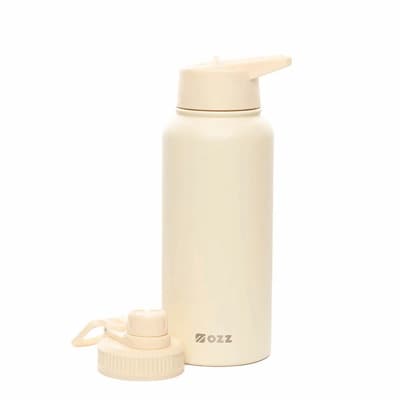 Ozz Botella Térmica Deportiva De Acero Inoxidable 960 Ml Color Crema