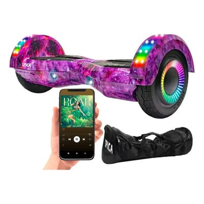Spica Patineta Scooter Electrica Hoverboard Spica S-90 Luz Rgb Parlante Bluetooth Color Lila Fucsia