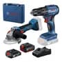 Bosch Kit: Taladro Percutor Gsb 185-li+ Amoladora Gws 18v-8 | 2b Azul Marino 50-hz