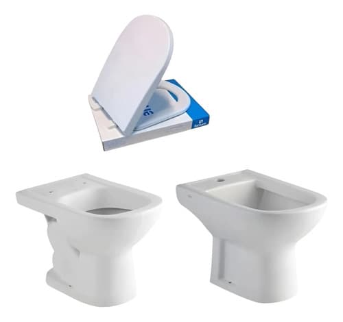 Ferrum Inodoro Corto Bidet Ferrum Bari Con Asiento Cierre Suave