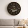 Generic Reloj Vintage Industrial De 50 Cm Engranajes Con Movimiento Bronce Negro