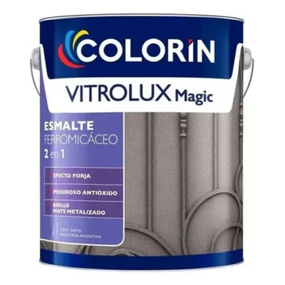 Colorín Esmalte Sintético Forja Vitrolux 2en1 X 4 Lts Ferromicáceo Grafito Mate