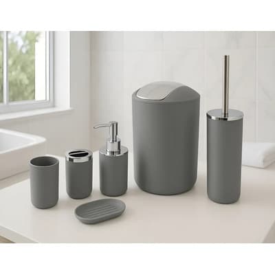 Jazak Set De Accesorios De Baño Jazak / Kit De 6 Piezas / Elegante / Dispenser Jabón Líquido / Jabonera / 