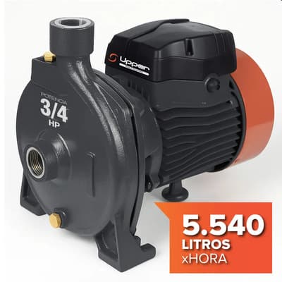 Ekkon Expertos Bomba Centrifuga 3/4 Hp Upper Elevadora Agua 50 Hz Monofásica Gris