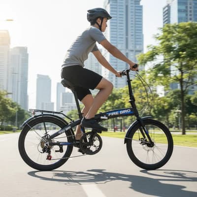 Fire Bird Bicicleta Plegable Fire Bird Rodado 20 Acero Color Negro Mate-azul Curve