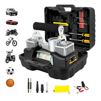 Gadnic Kit Inflador De Aire 12 V Gadnic Av000012 Auto Vehículo Maletín 150psi Negro