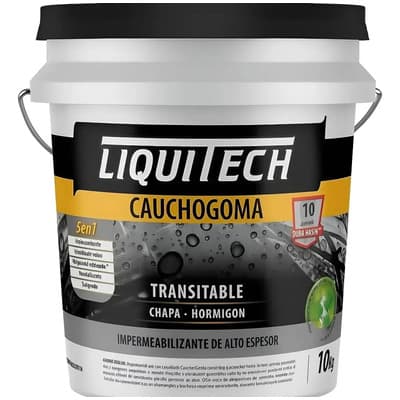 Liquitech Membrana Liquitech Cauchogoma Impermeabilizante Techos 10kg Gris Mate
