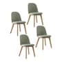 Makom Silla De Comedor Vita Meet Nórdica Eames Makom Con Asiento Plástico Tapizado Verde Pastel Y Patas De