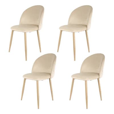 Home Kong Sillas Nórdicas De Comedor Tapizadas Home Kong X4 Estructura De La Silla Beige Asiento Beige Diseño