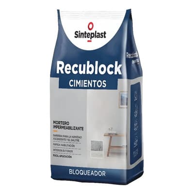 Sinteplast Recublock Cimientos Bloqueador De Humedad 5 Kg Sinteplast En Polvo Color Blanco