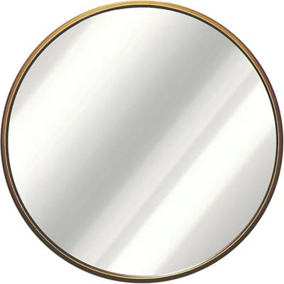 Topdeco Espejo Redondo Circular 50 Cm Deco Marco Ocre