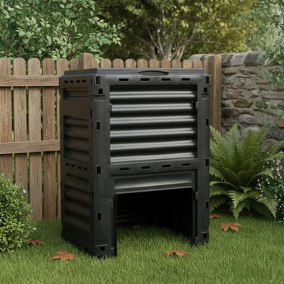 Ecofactory Compostera 300 Litros - Resistente Exterior / Fácil Armado Negro