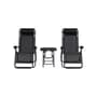 Homeworld Combo 2 Reposeras Gravedad Zero Con Mesa Plegable Premium Negro