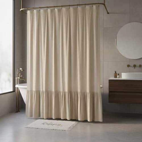 Vilon Textil Cortina De Baño Gasa Tusor Premium 100% Algodon Vilon