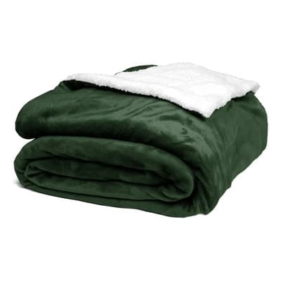 Family Center Frazada Corderito 2 Plazas Y Media Flannel Gruesa Liso 1.3 Kg Negro