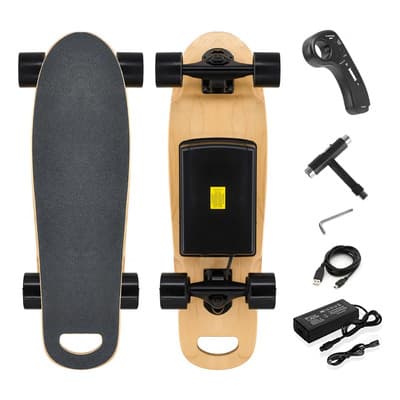 Levelfit Patineta Eléctrica Skate Con Motor Control Inalámbrico Negro