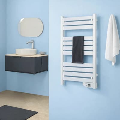 Windstyle Toallero Radiador Eléctrico 500w De Pared Con Timer Led Ip24 Blanco