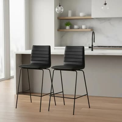 Sillas De Outlet Banqueta Alta Tapizada Taburete Cocina Desayunador Ananá X2 Acabado De La Estructura Tapizado Color 