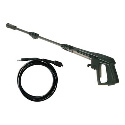 Luxus Lanza Pistola Hidro + Manguera Con Rosca Acople Rápido 3 Mts Negro 50
