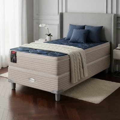 Springwall Sommier Y Colchón 1 1/2 Plaza Springwall Mcb 115 90x190 Color Beige