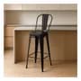 Oferline Silla Alta Banqueta Tolix Metalica Cocina Comedor Bar Negro