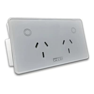 Akai Energy Smart Tomacorriente Wifi Smart Doble Enchufe Inteligente Domótica Color Blanco