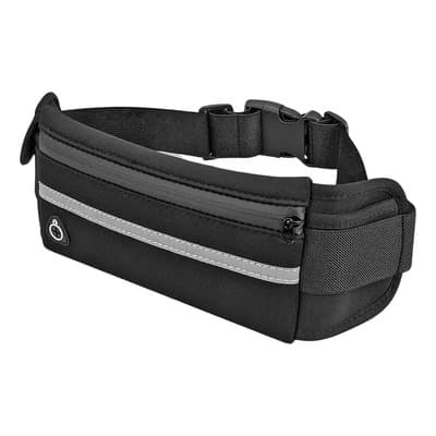 Tmh Riñonera Running Expandible Porta Celular Llaves Premium Negro