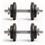 Deporar Kit Mancuernas Con Tope A Rosca + 15 Kg En Discos Fundicion Color Hierro Negro Fundicion