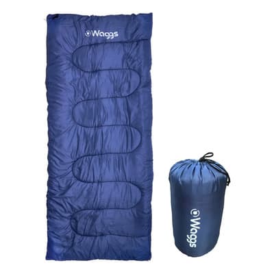 Waggs Bolsa De Dormir Térmica Impermeable Waggs Rectangular Camping Infantable Azul Derecho