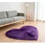 Generic Alfombra Con Forma De Corazón Tipo Pelo Largo Decorativa 50 Cm 40 Cm Violet