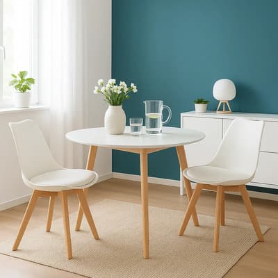 Dzero 2 Sillas Tulip Las Unicas Con Refuerzo De Acero!!! Asiento Blanco Diseño De La Tela Liso