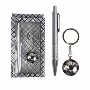 Bazar Al Cubo Set 2 Piezas Lapicera Llavero En Caja PVC Con Visor Regalo Accesorios Dia Del Padre RJ1429