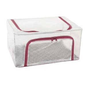 Oh My Shop! Cesto Organizador Multiuso Ropa 39.5x18 Plegable con Cierre Rosa