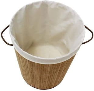 Generic Canasto Cesto de Ropa Redondo Bambú 35x35x60cm Hogar Actual