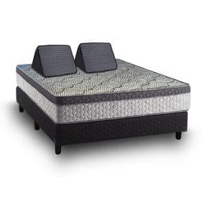 Topacio Sommier y Colchón + Almohadones Topacio Puissant II Resortes bonell 140x190x56 (2 Plazas)