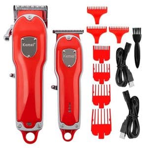 Kemei Maquina de Cortar El Pelo Profesional Kemei KM-3911 Recargable + Patillera 10w