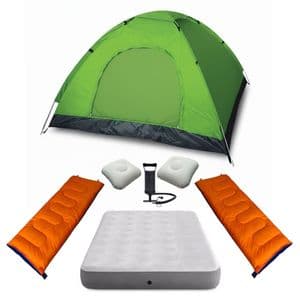 Sln Combo Carpa 4 Pes Colchón Bolsa Almohada Inflador