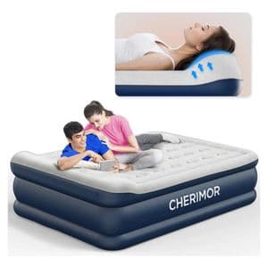 Generic Colchón De Aire Queen Con Bomba Integrada Y Almohada 20.5 Gris